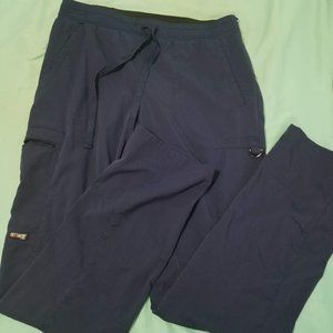 Small Indigo Grey's Anatomy Spandex STRETCH Kim 3-Pocket Cargo Scrub Pants
